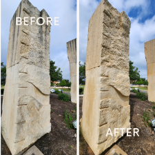 River-Place-Entry-Monument-Limestone-Cleaning 1